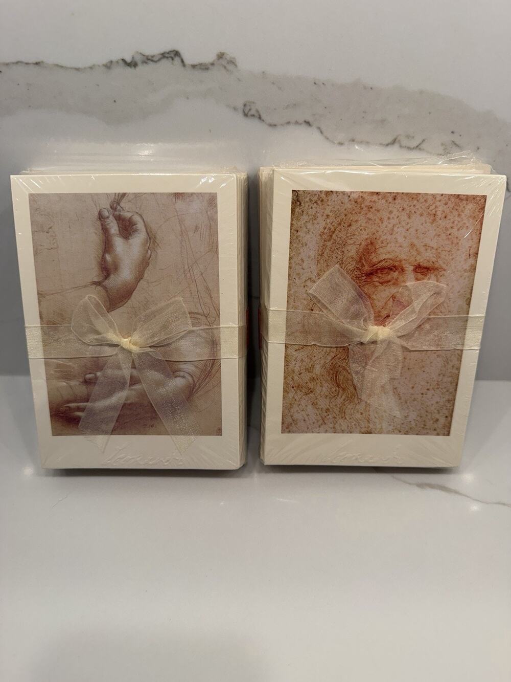 Leonardo da Vinci Art Note Cards Stationery Sealed Lot of 2 Approx 44 Cards